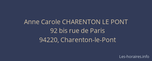 Anne Carole CHARENTON LE PONT