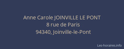 Anne Carole JOINVILLE LE PONT