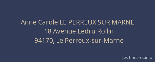 Anne Carole LE PERREUX SUR MARNE