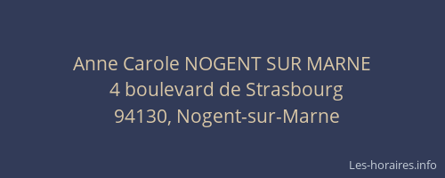 Anne Carole NOGENT SUR MARNE