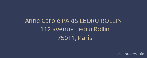 Anne Carole PARIS LEDRU ROLLIN