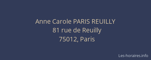 Anne Carole PARIS REUILLY