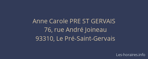 Anne Carole PRE ST GERVAIS