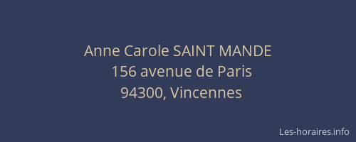 Anne Carole SAINT MANDE