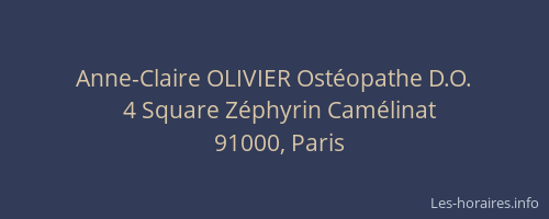 Anne-Claire OLIVIER Ostéopathe D.O.