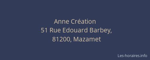 Anne Cr&eacute;ation