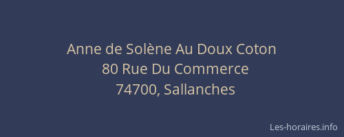 Anne de Solène Au Doux Coton