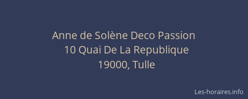 Anne de Sol&egrave;ne Deco Passion