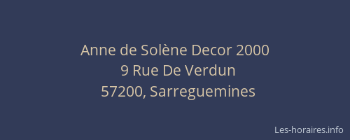 Anne de Sol&egrave;ne Decor 2000