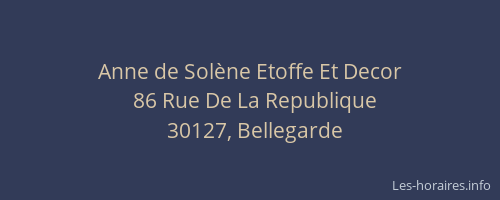 Anne de Sol&egrave;ne Etoffe Et Decor