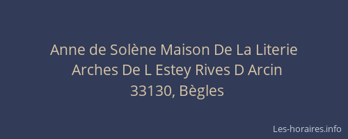 Anne de Sol&egrave;ne Maison De La Literie