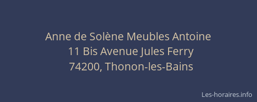 Anne de Solène Meubles Antoine