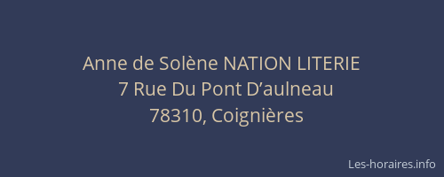 Anne de Solène NATION LITERIE