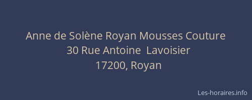 Anne de Solène Royan Mousses Couture