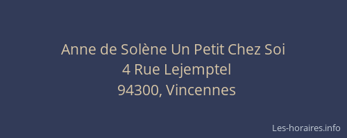 Anne de Sol&egrave;ne Un Petit Chez Soi