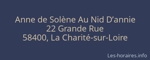 Anne de Solène Au Nid D’annie