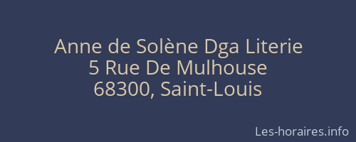 Anne de Solène Dga Literie