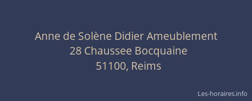 Anne de Solène Didier Ameublement