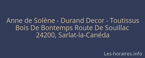 Anne de Solène - Durand Decor - Toutissus