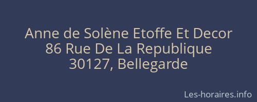 Anne de Solène Etoffe Et Decor