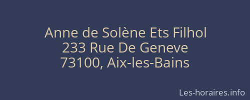 Anne de Solène Ets Filhol