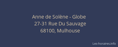 Anne de Solène - Globe