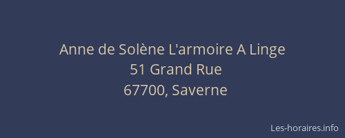 Anne de Solène L'armoire A Linge