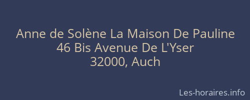 Anne de Solène La Maison De Pauline