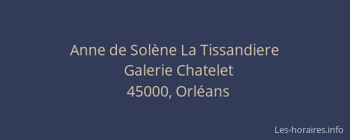 Anne de Solène La Tissandiere