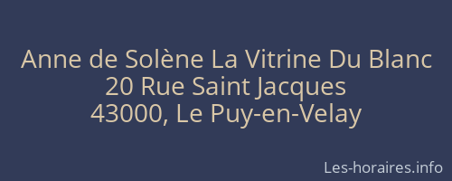 Anne de Solène La Vitrine Du Blanc