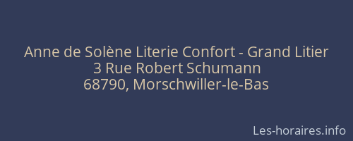 Anne de Solène Literie Confort - Grand Litier