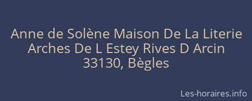 Anne de Solène Maison De La Literie