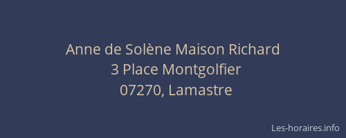 Anne de Solène Maison Richard