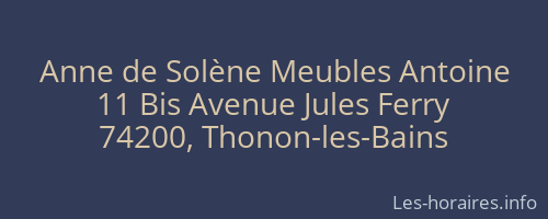 Anne de Solène Meubles Antoine
