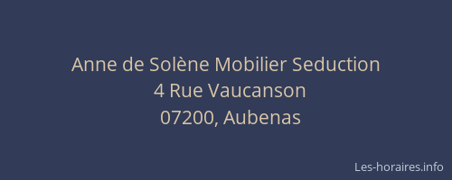 Anne de Solène Mobilier Seduction