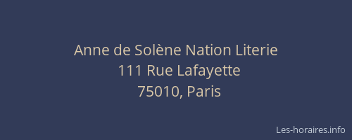 Anne de Solène Nation Literie
