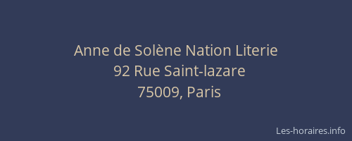 Anne de Solène Nation Literie