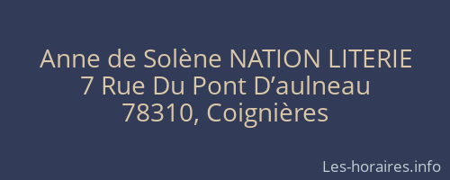 Anne de Solène NATION LITERIE
