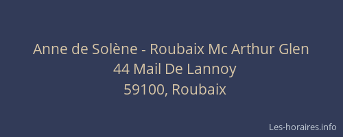 Anne de Solène - Roubaix Mc Arthur Glen