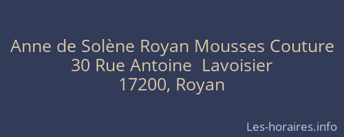 Anne de Solène Royan Mousses Couture