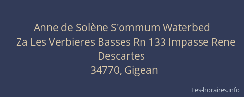 Anne de Solène S'ommum Waterbed