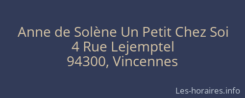 Anne de Solène Un Petit Chez Soi