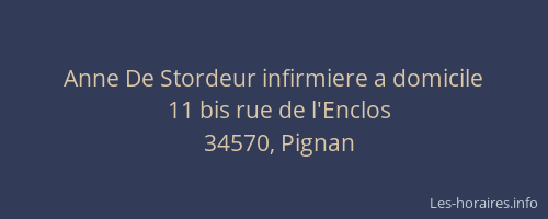 Anne De Stordeur infirmiere a domicile