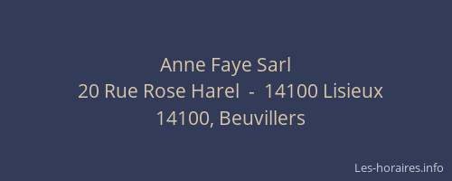 Anne Faye Sarl