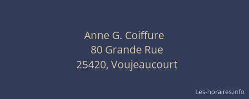 Anne G. Coiffure