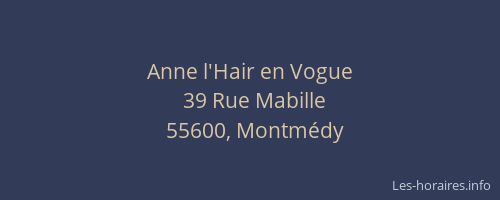 Anne l'Hair en Vogue
