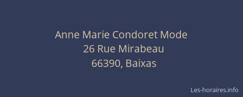 Anne Marie Condoret Mode