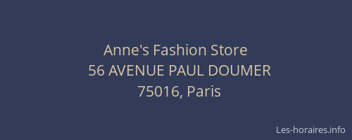 Anne's Fashion Store