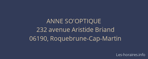 ANNE SO'OPTIQUE