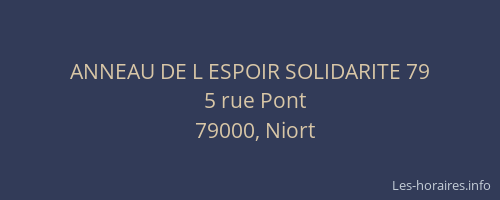 ANNEAU DE L ESPOIR SOLIDARITE 79